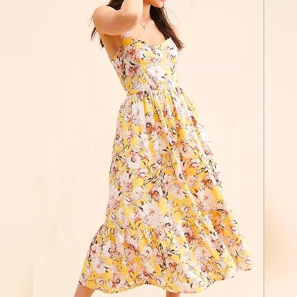 *SOLD* NWT ANTHRO | Halterneck Floral Midi Dress - Picture 3 of 9